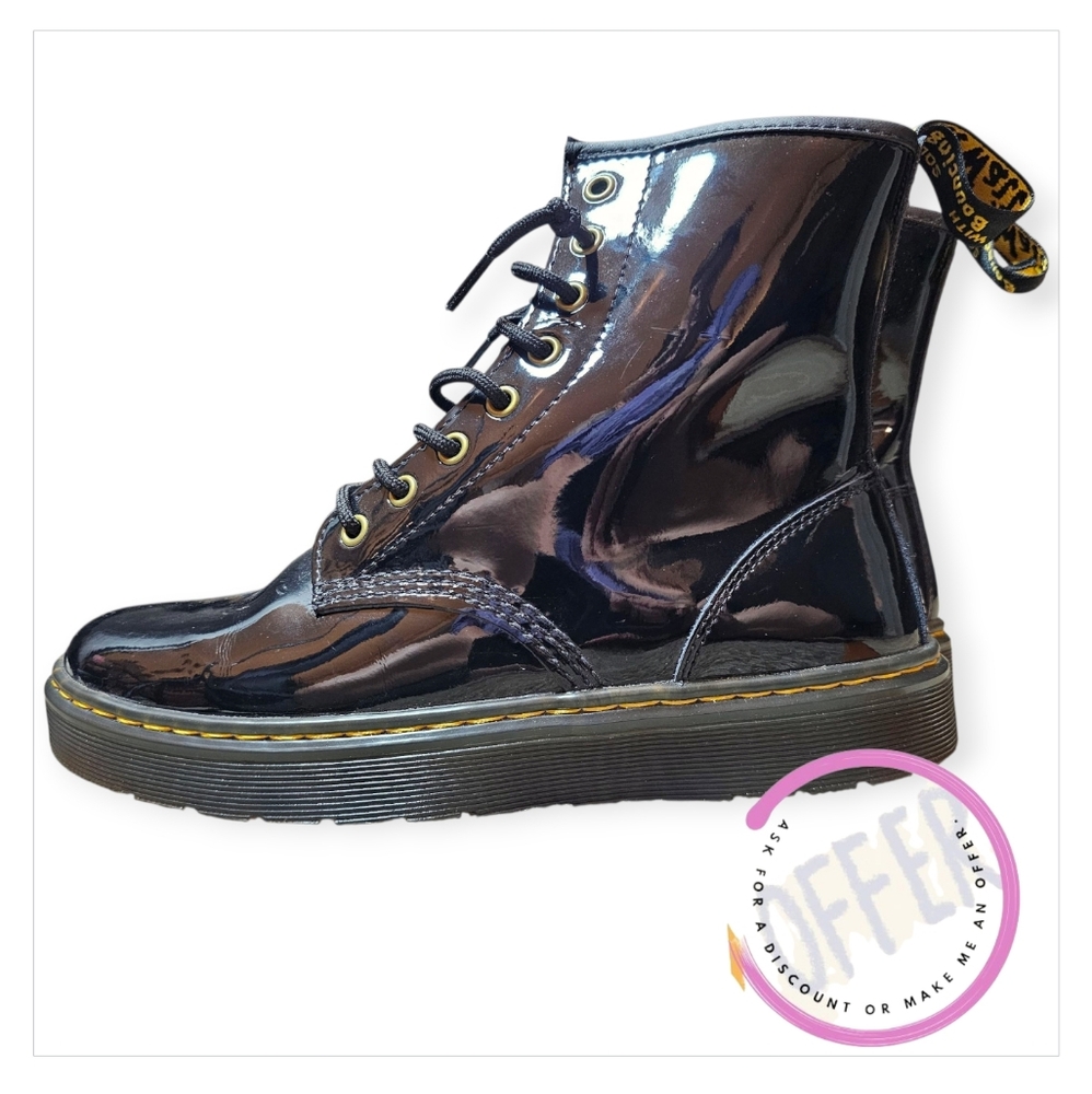 Dr. Martens Black Patent Ankle Boots